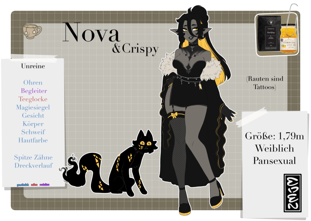 Schwarz Gelbe Dame mit sexy Outfit